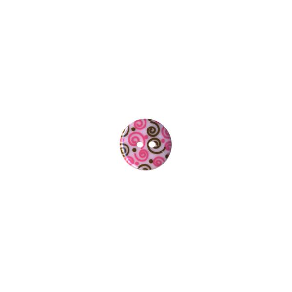 Kunststoffknopf 2-löchrig Ø 1,8 cm Rosa/Braun/Pink